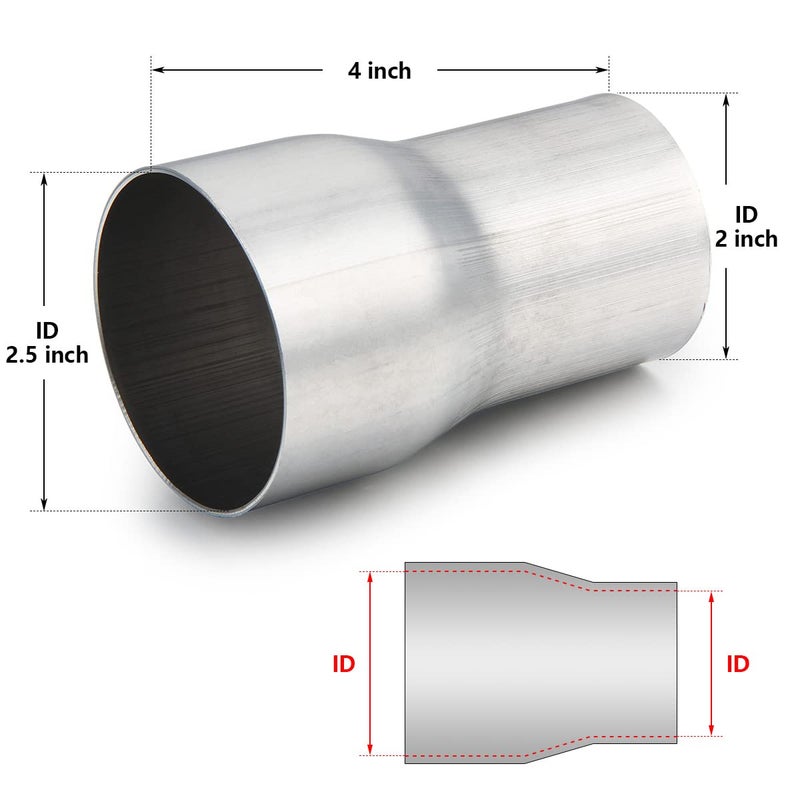 A-KARCK Exhaust Adapter Connector 2" ID to 2.5" ID, A-KARCK Exhaust Pipe Reducer 4" Overall Length 304 Stainless Steel - Image 3